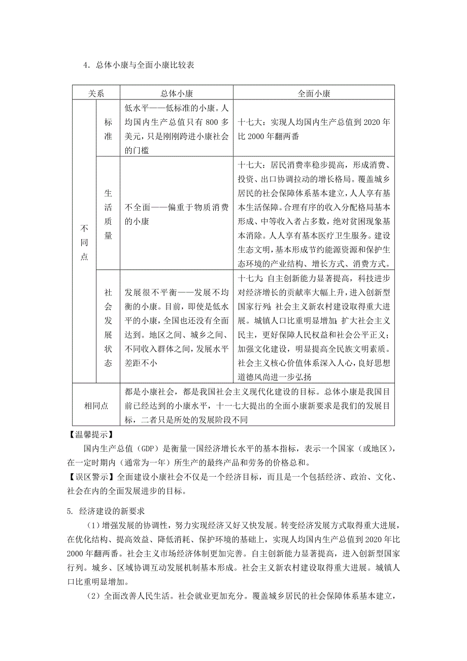 2012届高三政治新课标第一轮精品复习讲义：第十课 科学发展观和小康社会的经济建设（新人教必修1).doc_第2页