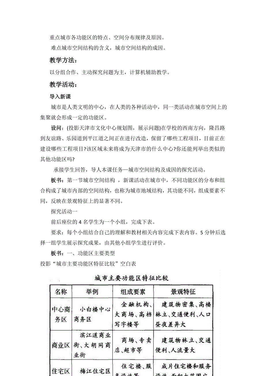 广东省东莞市麻涌中学人教版高中地理必修二：2-1城市的空间结构教学设计.doc_第2页