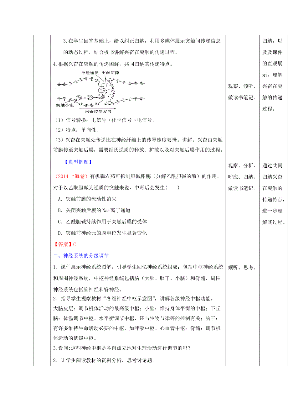 《优选整合》人教版高中生物必修3 第2章第1节通过神经系统的调节第2课时（教案） .doc_第3页