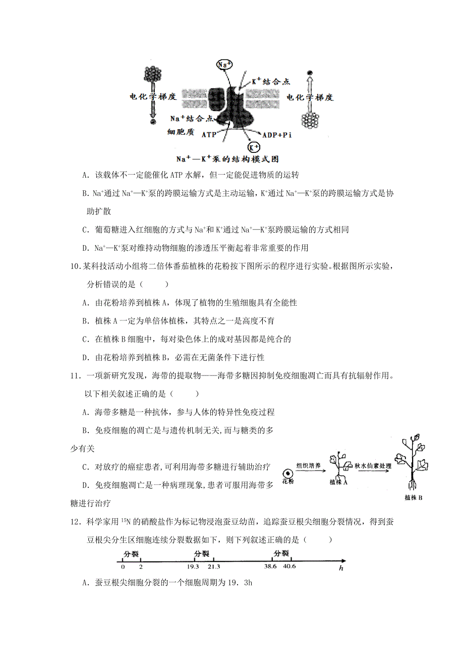 安徽省涡阳县第一中学2019-2020学年高二上学期寒假作业生物试题 二 WORD版含答案.doc_第3页