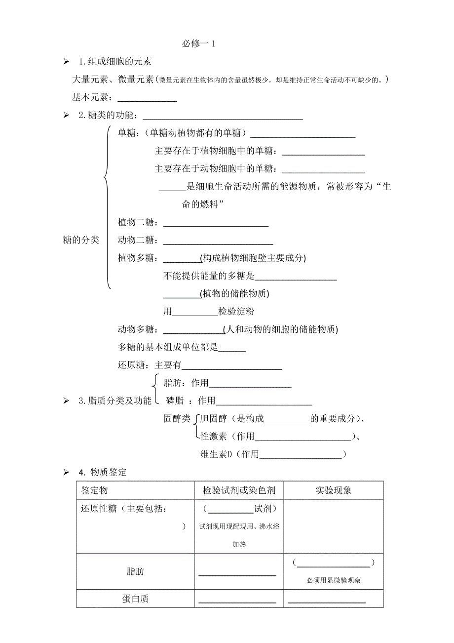 广东省东莞市麻涌中学高一生物人教版必修1复习学案 WORD版含答案.doc_第1页