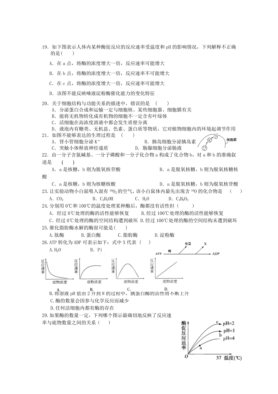 四川省攀枝花市米易中学2011-2012学年高一上学期12月段考试题（生物）.doc_第3页