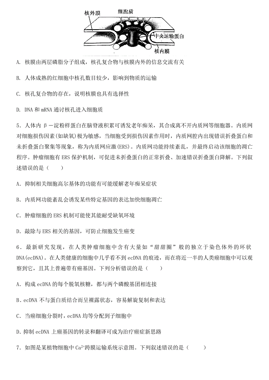 山东省实验中学（西校）2021届高三生物上学期1月期末模拟试题.doc_第2页