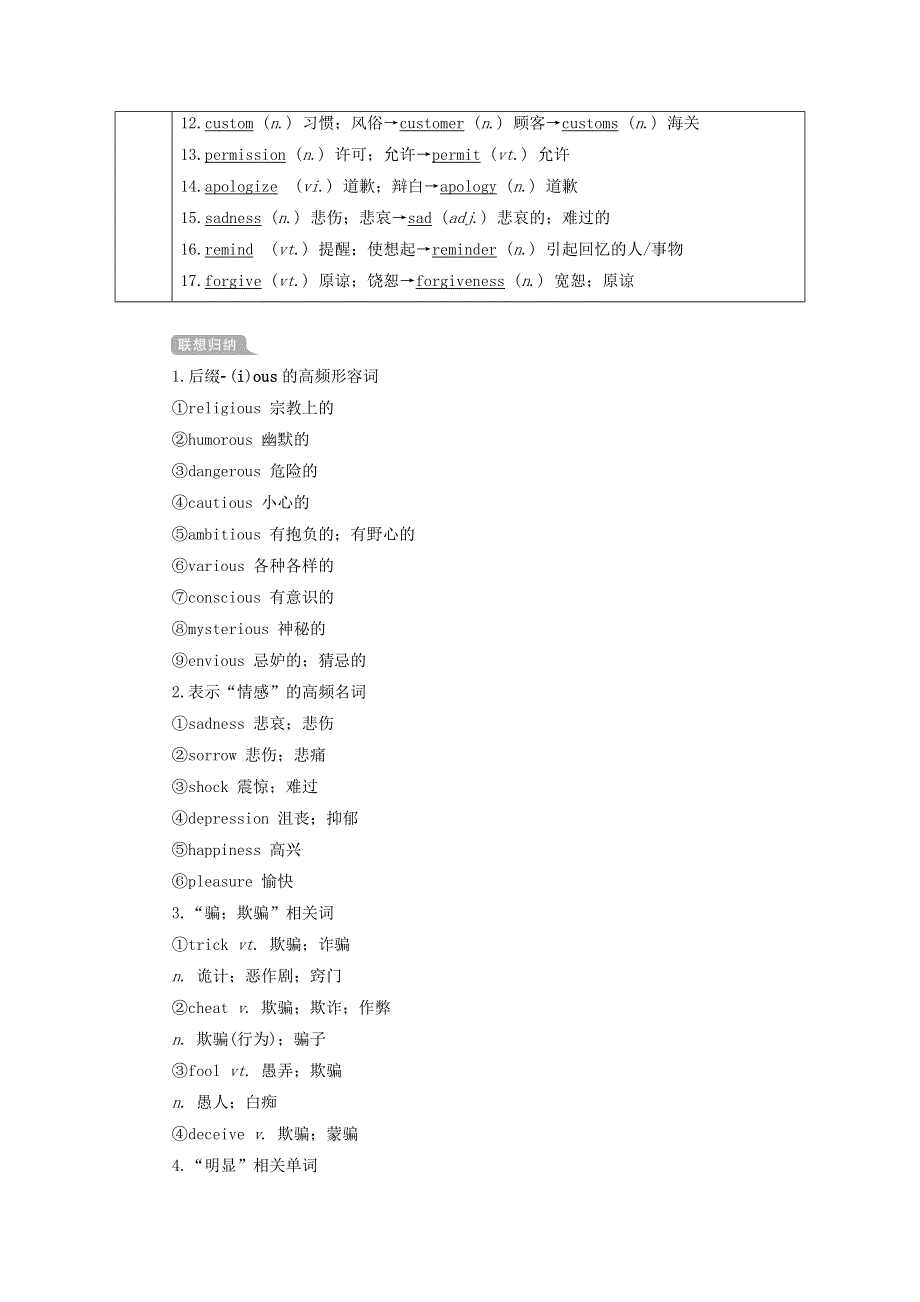 2021届高考一轮复习梳理点拨学案：人教版必修3 UNIT1 FESTIVALS AROUND THE WORLD WORD版含答案.doc_第2页