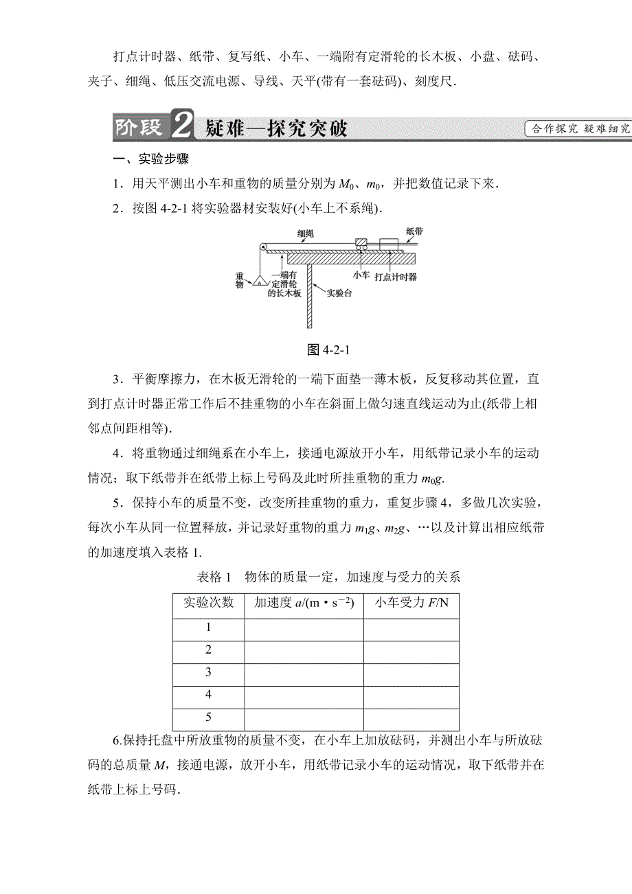 2018版高中人教版物理必修一教师用书素材：第4章 2 实验：探究加速度与力、质量的关系 WORD版含解析.doc_第2页