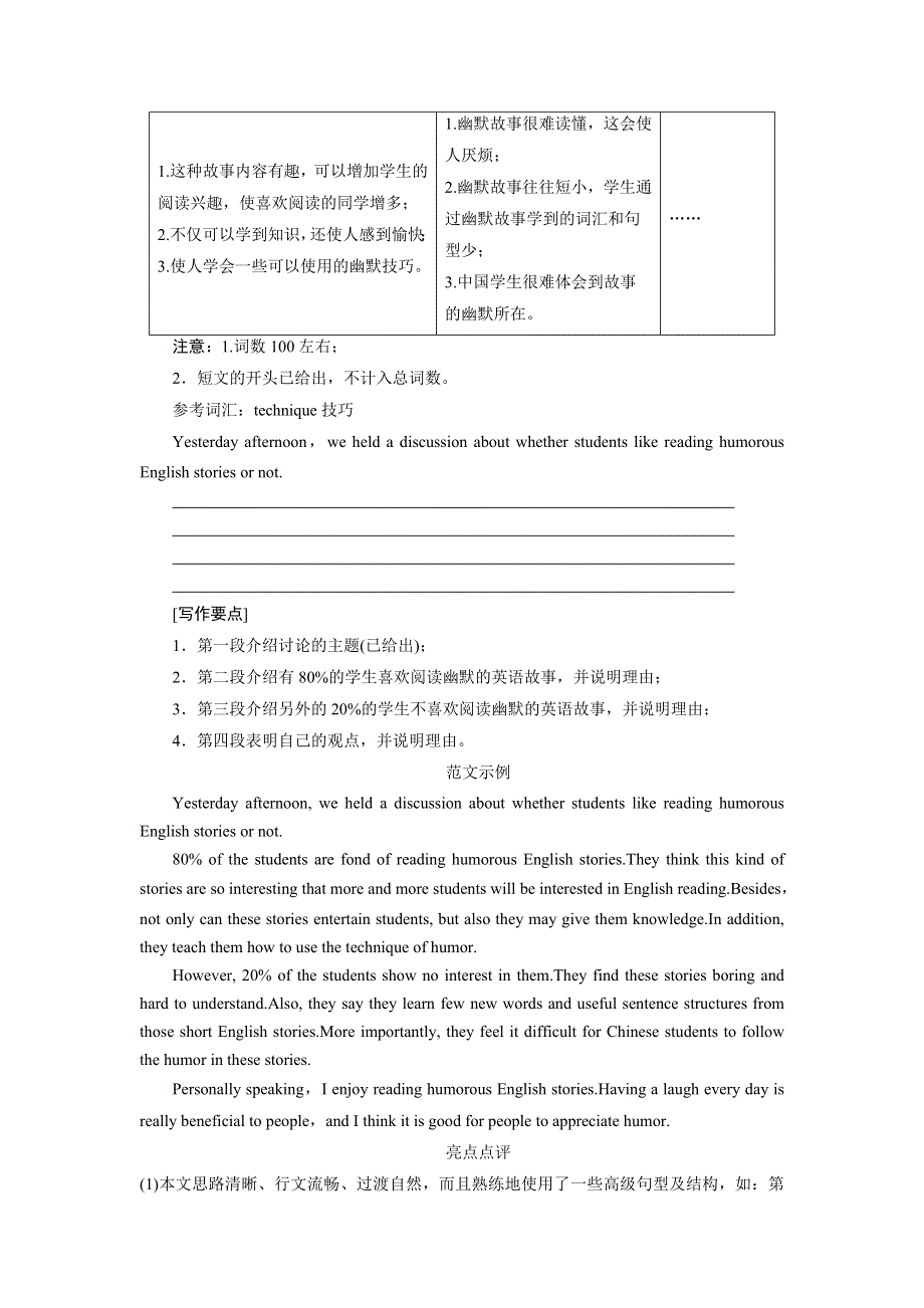 2018版高中英语人教版必修二学案：UNIT 1 WRITING .doc_第2页