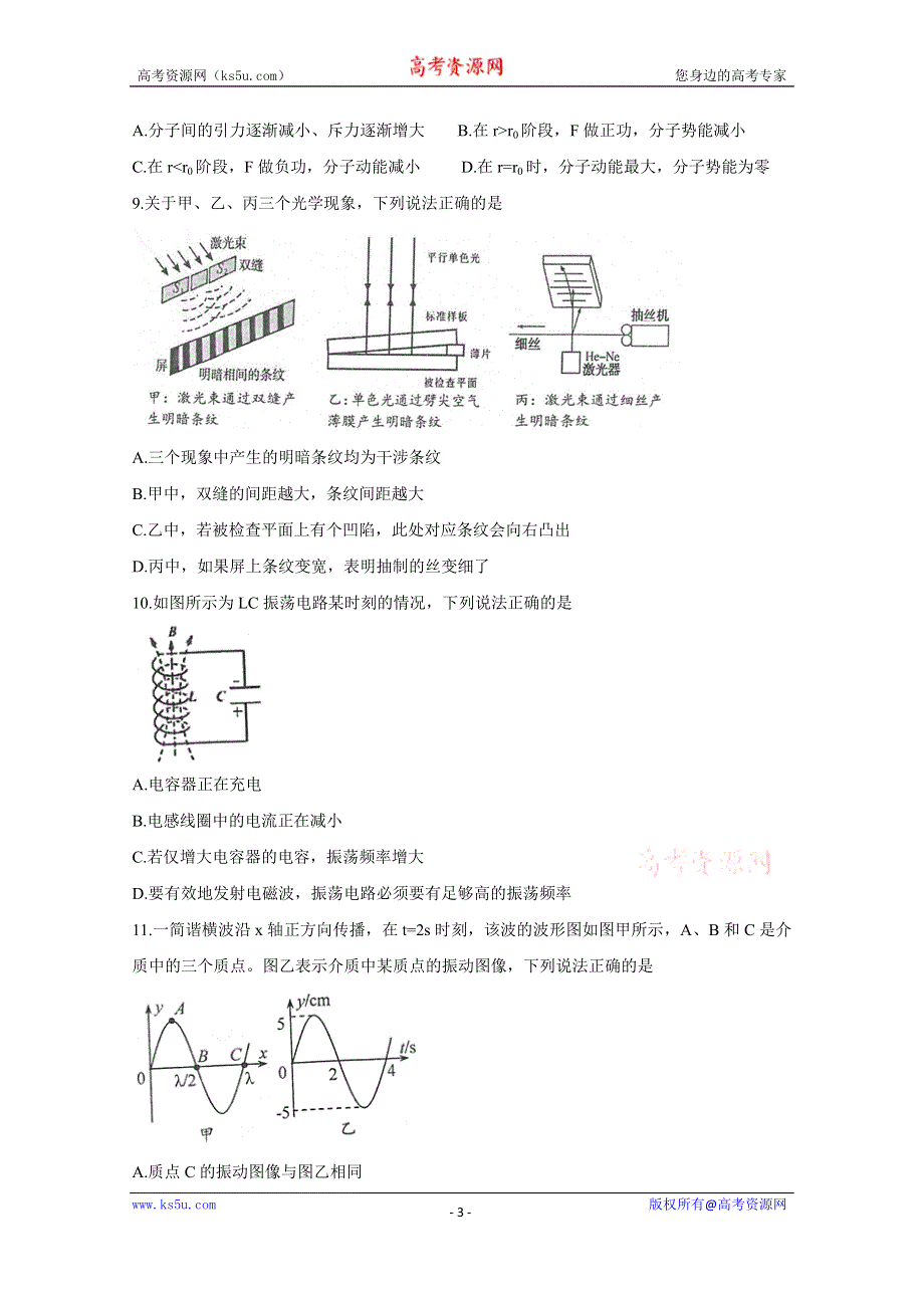 《发布》江苏省常熟市2019-2020学年高二下学期期中考试　物理 WORD版含答案BYCHUN.doc_第3页