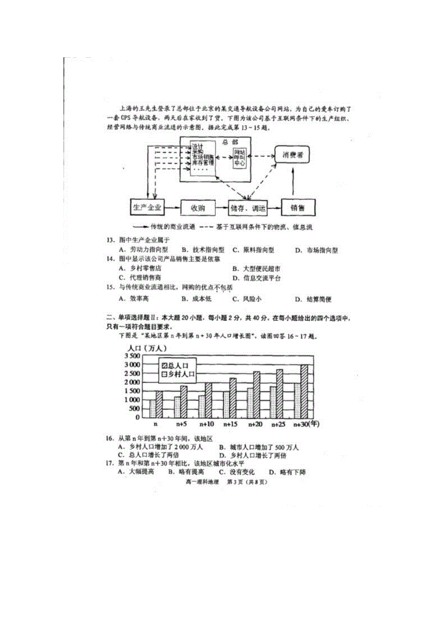 广东省中山一中10-11学年高一下学期期末考试扫描版（地理理）.doc_第3页