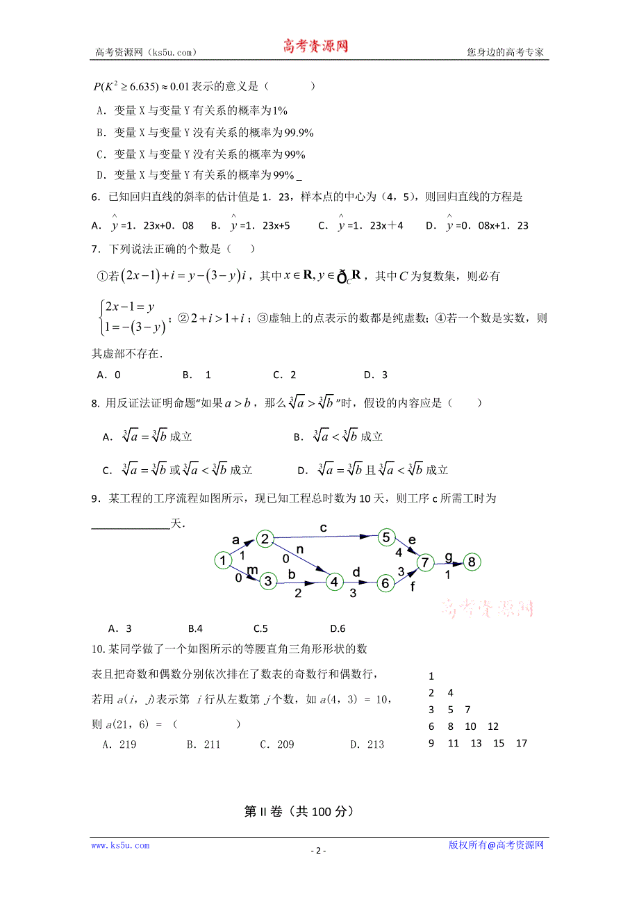 广东省中山一中10-11学年高二下学期第一次段考（数学文）.doc_第2页