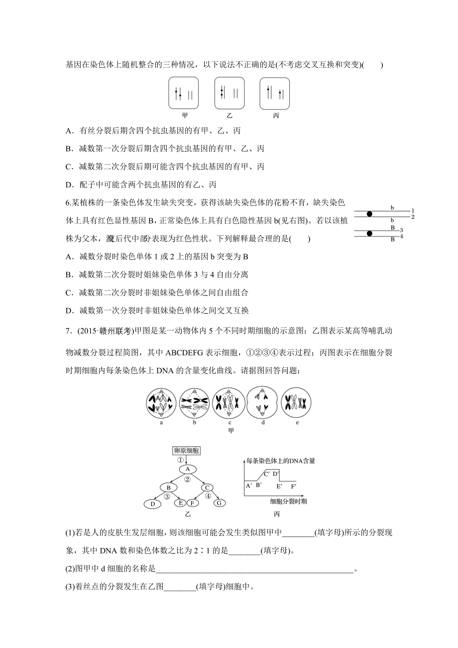 《新步步高》2016版高考生物（全国专用）二轮复习配套讲义：难点聚焦练2细胞分裂与遗传变异的综合应用 WORD版.docx_第2页