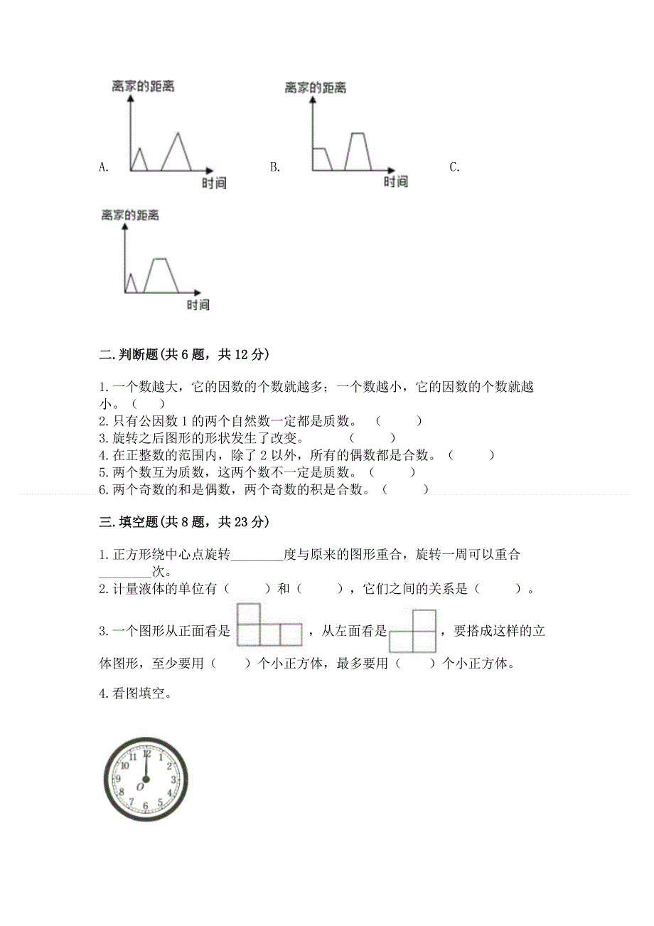 人教版五年级下册数学 期末测试卷附答案（黄金题型）.docx_第2页