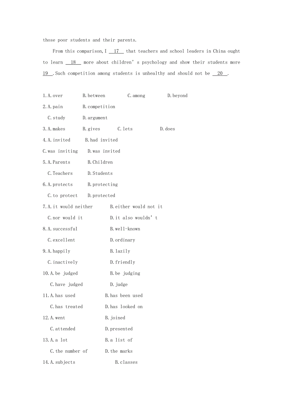 2018版高中英语外研版必修1试题：MODULE 1 MY FIRST DAY AT SENIOR HIGH PART 2　课时训练 WORD版含答案.doc_第3页