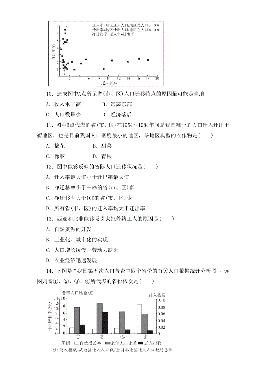 人教版高中地理必修2第一章第二节 人口的空间变化 备课资料同步练习：《人口的空间变化》2 WORD版含答案.doc_第3页