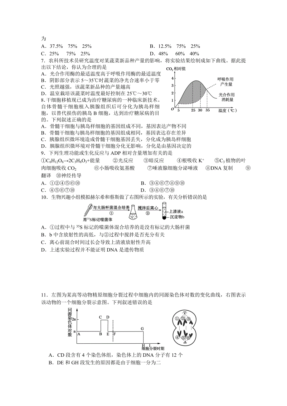 《发布》江苏省扬州中学2019届高三下学期开学考试（2月） 生物（选修） WORD版含答案.doc_第2页