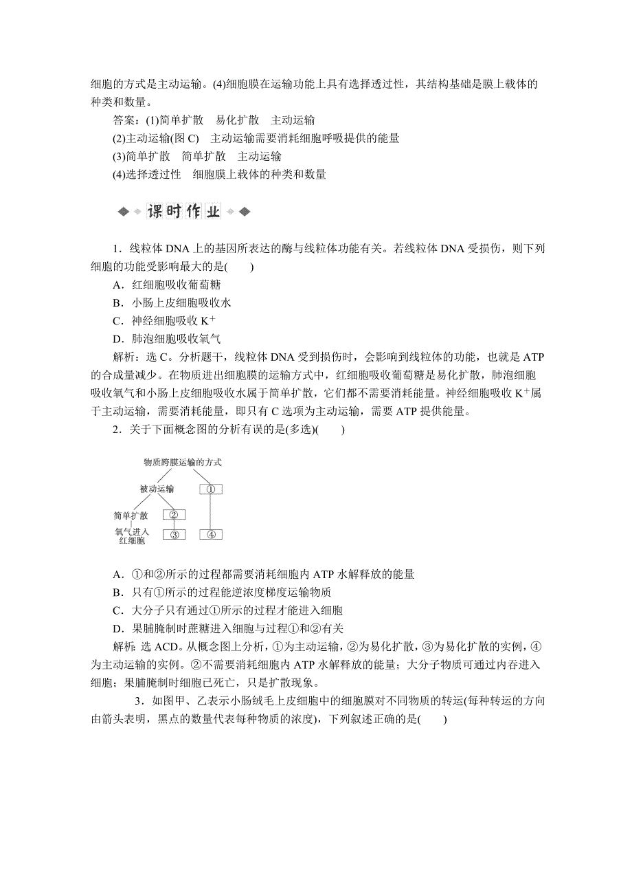 2013年高一生物必修一 3.3《细胞核》同步练习（人教版）.doc_第3页