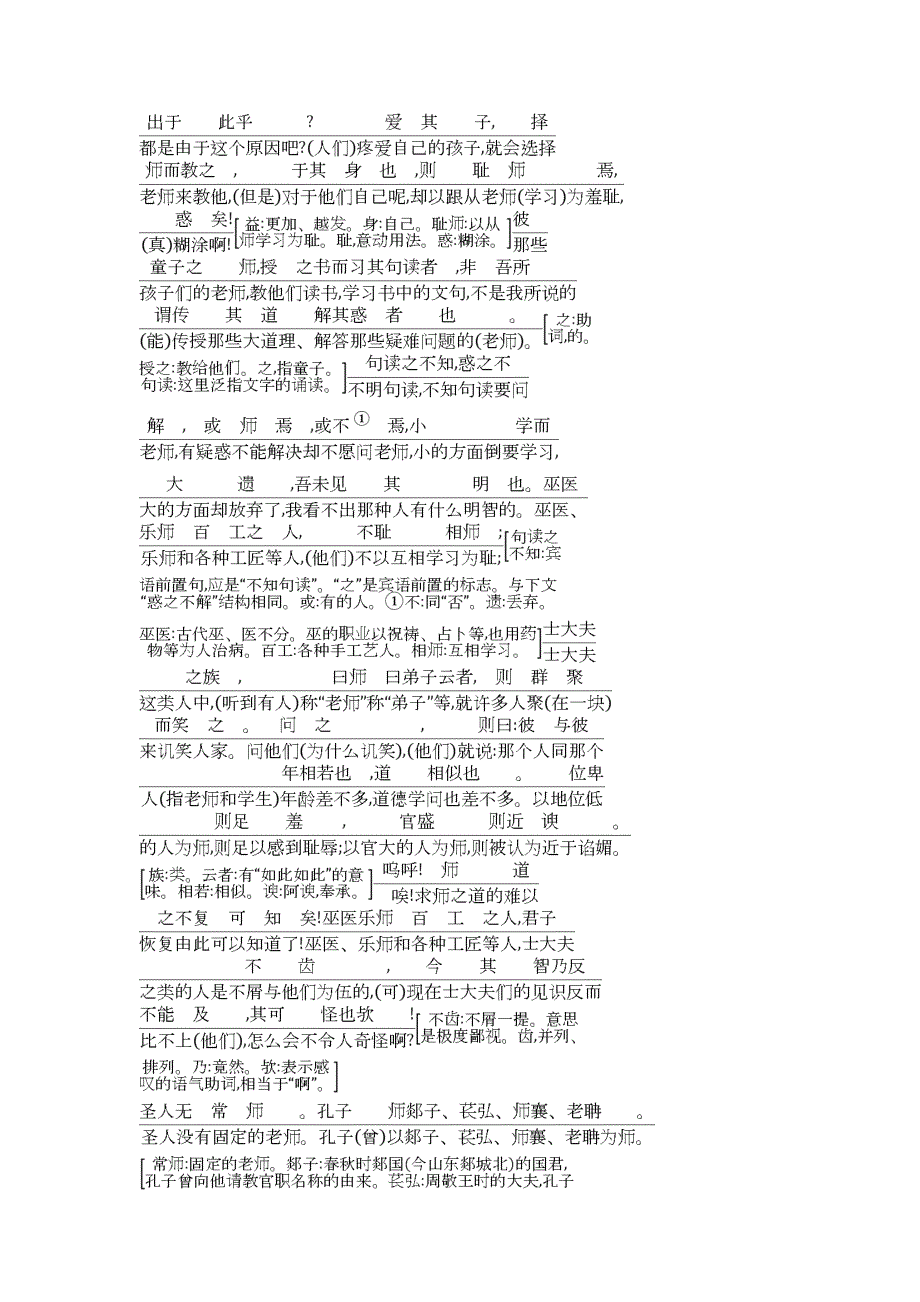 2018版高中语文 专题2 获得教养的途径 求学之道 师说 古今对译 苏教版必修1.doc_第2页