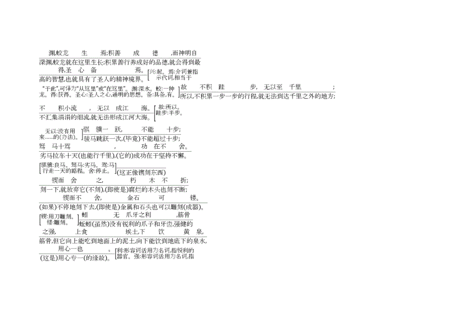 2018版高中语文 专题2 获得教养的途径 求学之道 劝学（节选）古今对译 苏教版必修1.doc_第3页