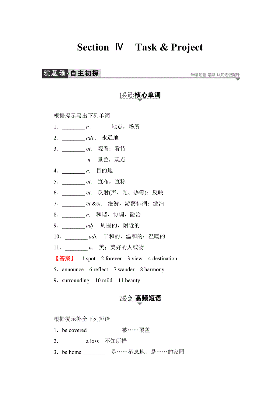 2016-2017学年高中英语译林版必修2学案：UNIT 2 SECTION Ⅳ WORD版含解析.doc_第1页