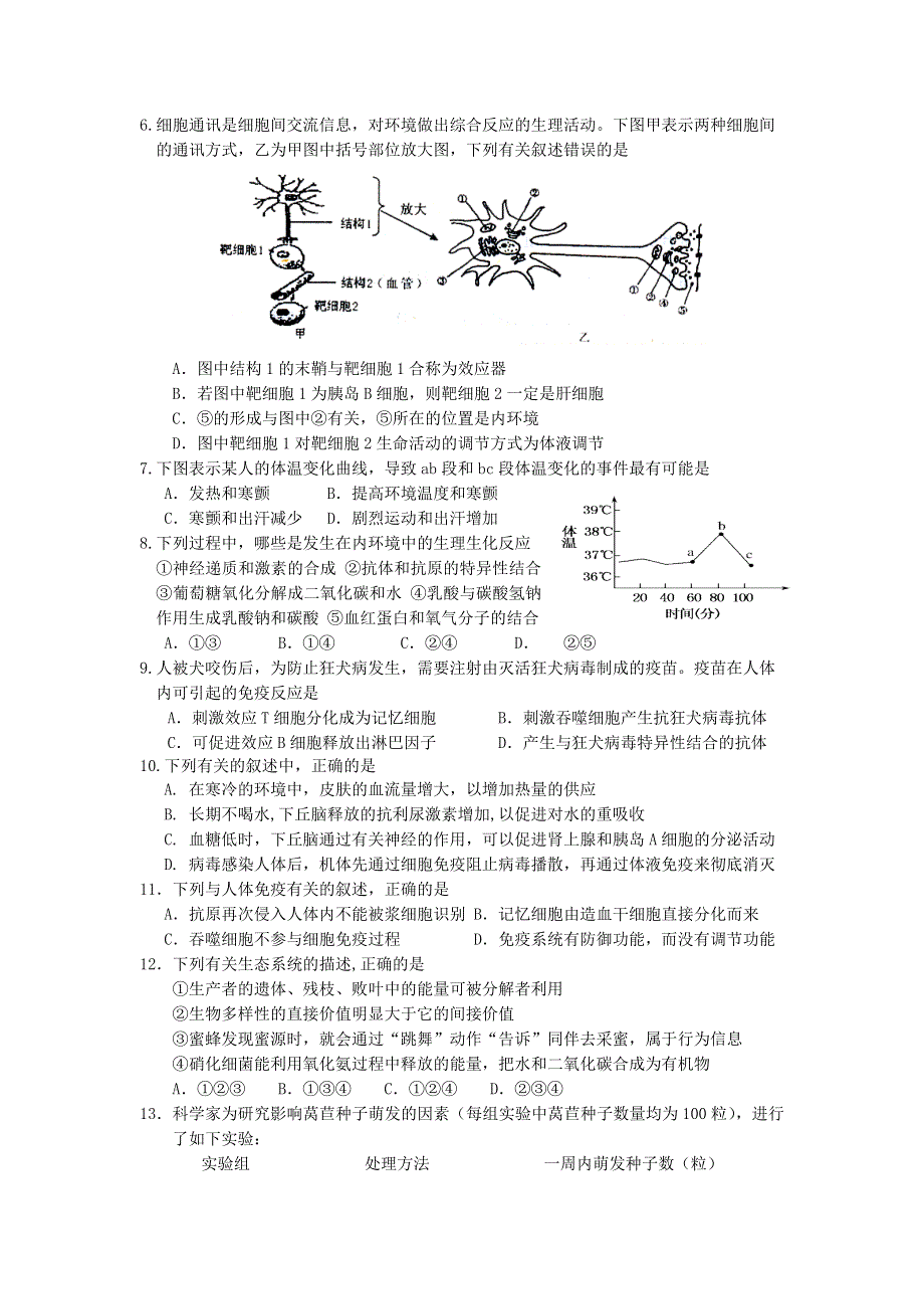 广东省中山市11-12学年高二上学期期末考试生物（理）试卷.doc_第2页