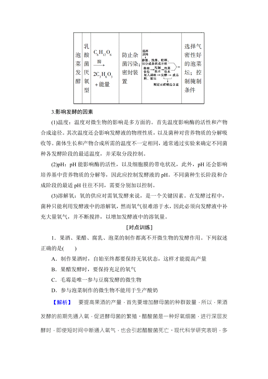 2016-2017学年高中生物苏教版选修一教师用书：第2章 发酵技术实践 微专题突破 WORD版含解析.doc_第3页