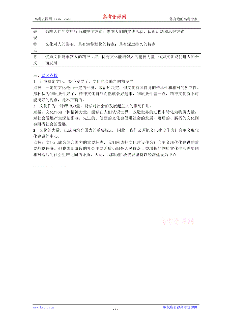 2013年艺术生高考政治备考知识点津专题九：文化与生活.doc_第2页