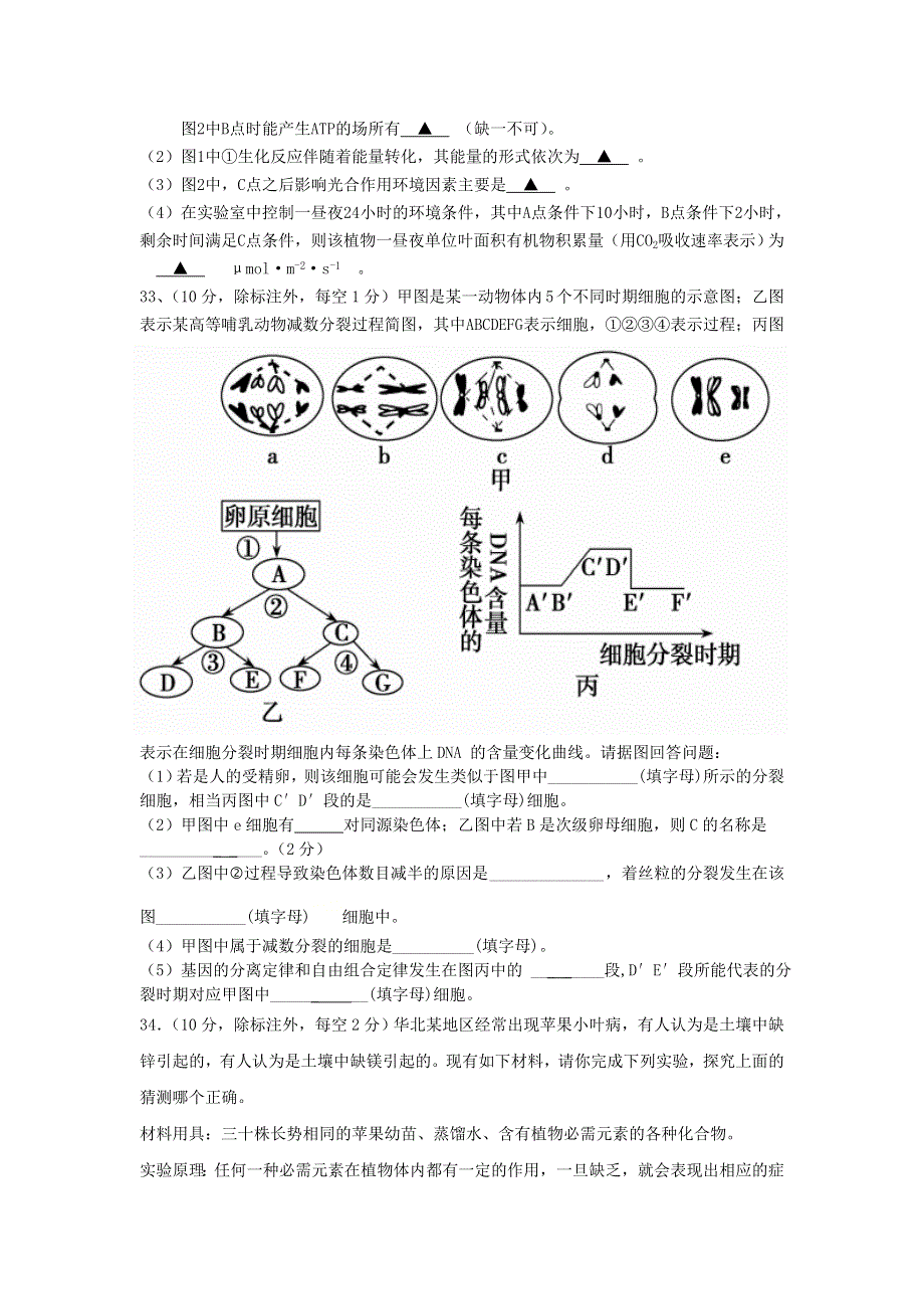 四川省攀枝花市第十五中学校2020届高三生物上学期第12次周考试题.doc_第3页