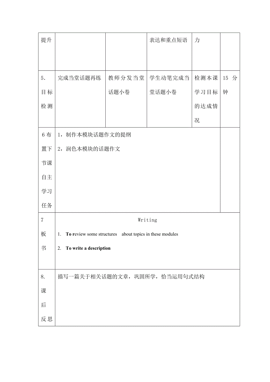 2020-2021学年外研版高二英语必修五教案：MODULES1-6 WRITING WORD版含答案.doc_第3页