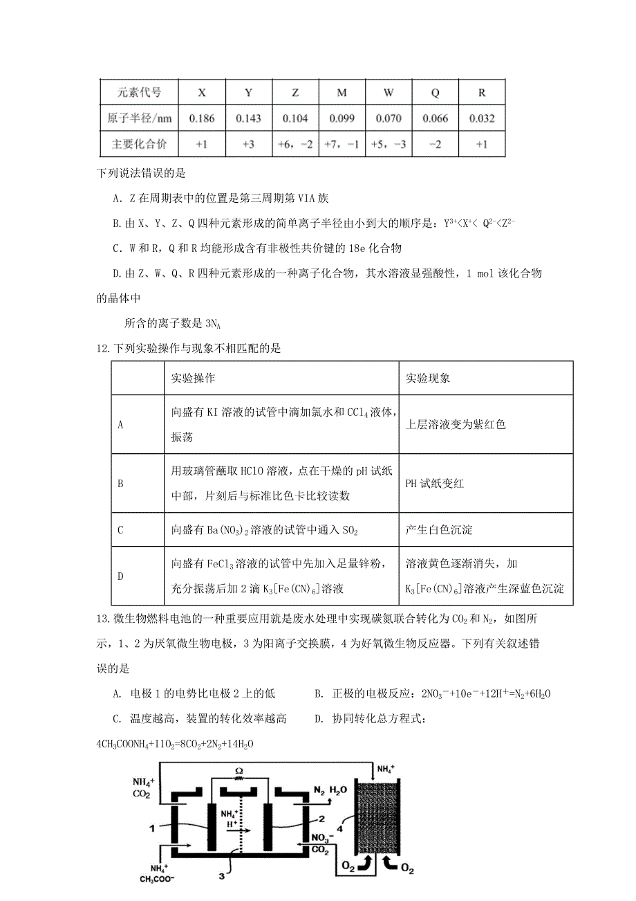 四川省攀枝花市第十五中学校2021届高三化学下学期第18次周考试题.doc_第2页