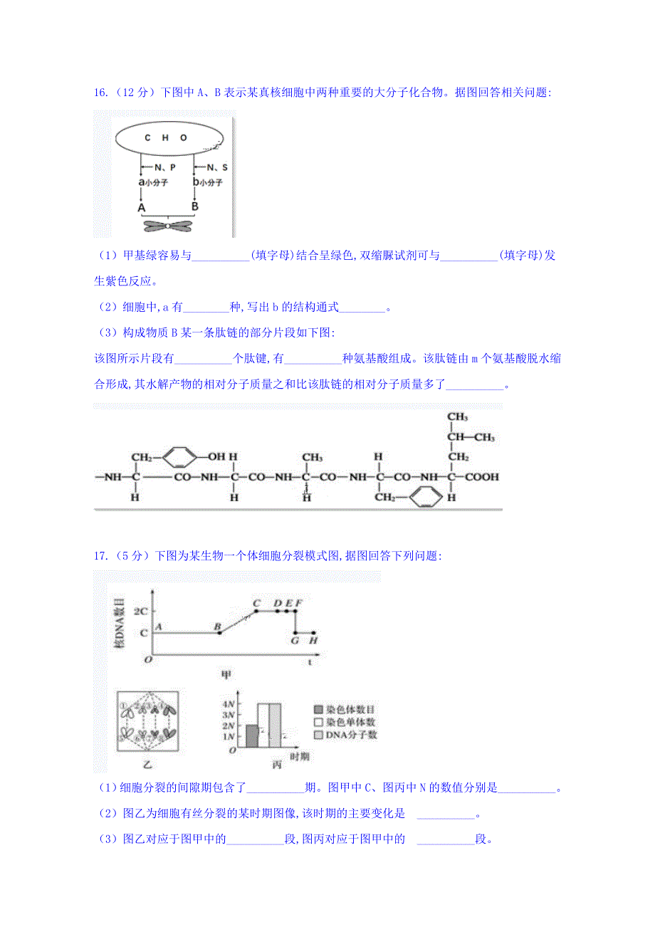 四川省泸县第五中学2019-2020学年高一上学期期末模拟考试生物试题 WORD版含答案.doc_第3页