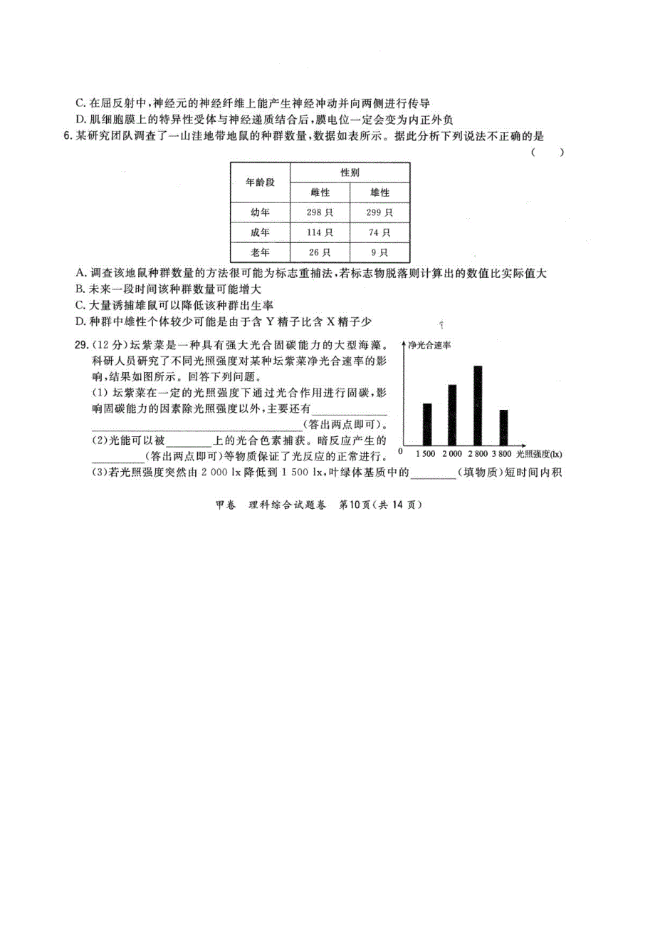 超级全能生2020高考全国卷24省1月联考甲卷生物试题 PDF版含答案.pdf_第2页