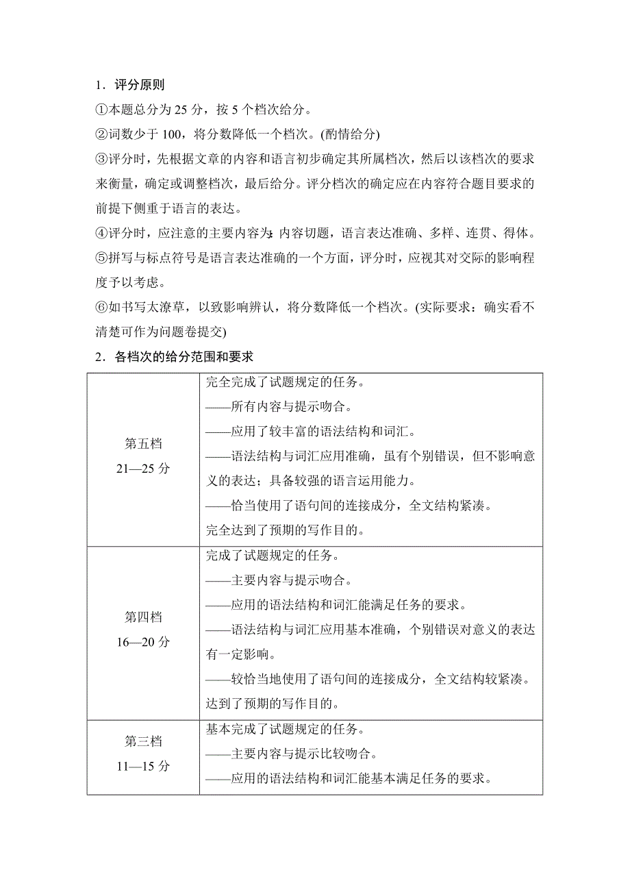 2020新课标高考牛津版英语第一轮总复习讲义：第3部分 第二节第一讲　题型解读与评分细则 WORD版含答案.doc_第3页