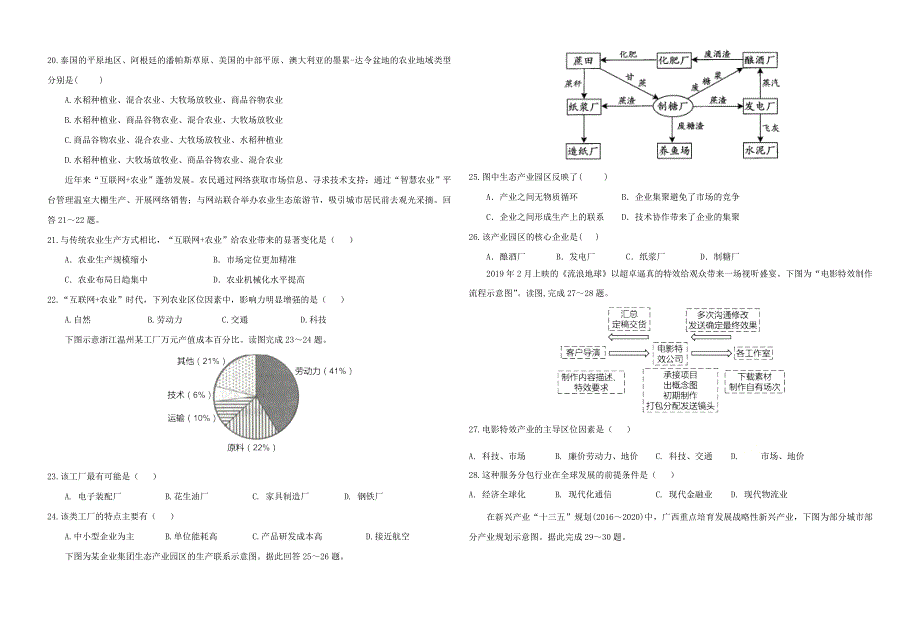 广西南宁上林县中学2019-2020学年高一地理下学期期末考试试题 理.doc_第3页