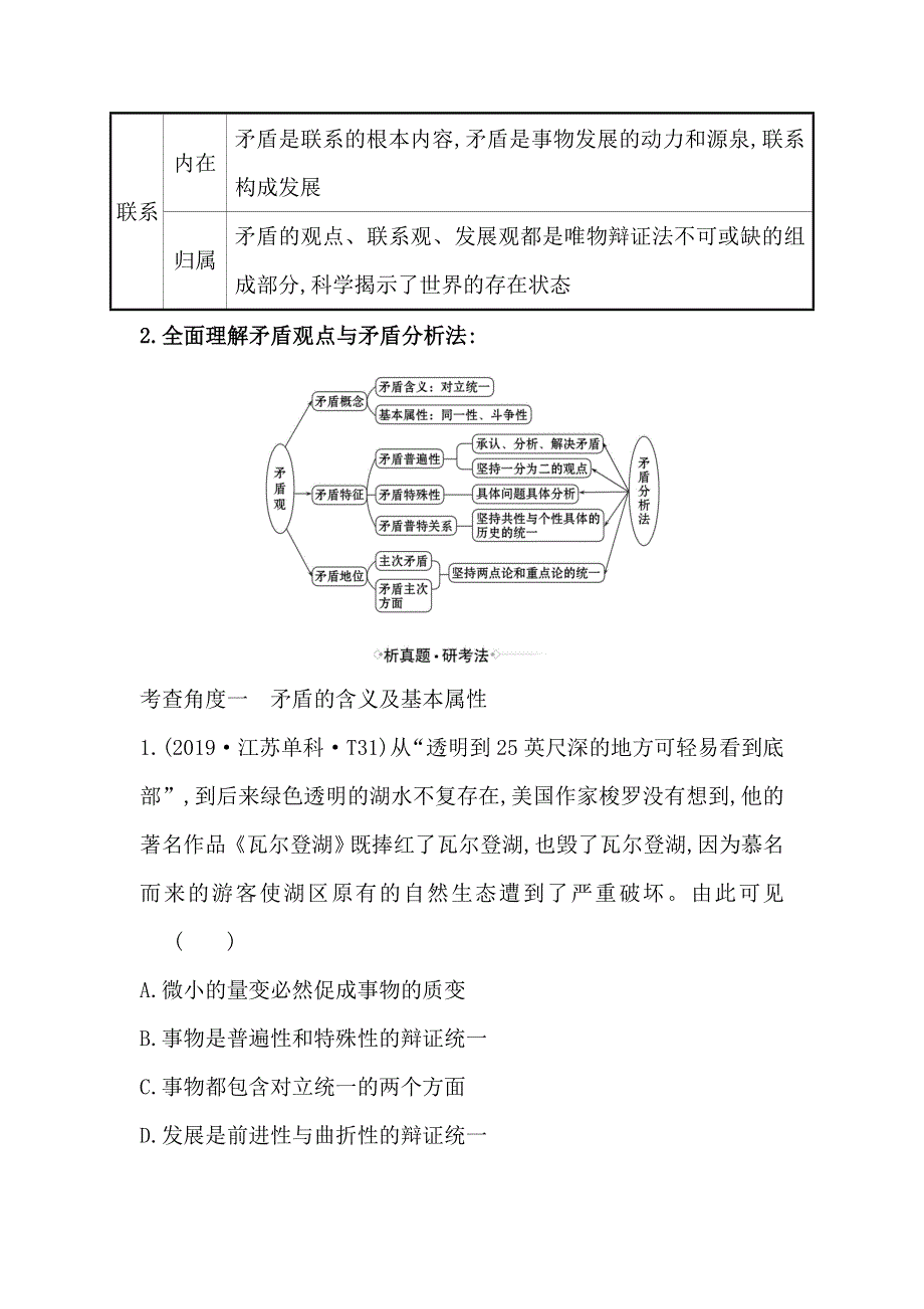 2021届高考政治一轮复习方略核心考点&精准研析 4-3-9　唯物辩证法的实质与核心 WORD版含解析.doc_第2页