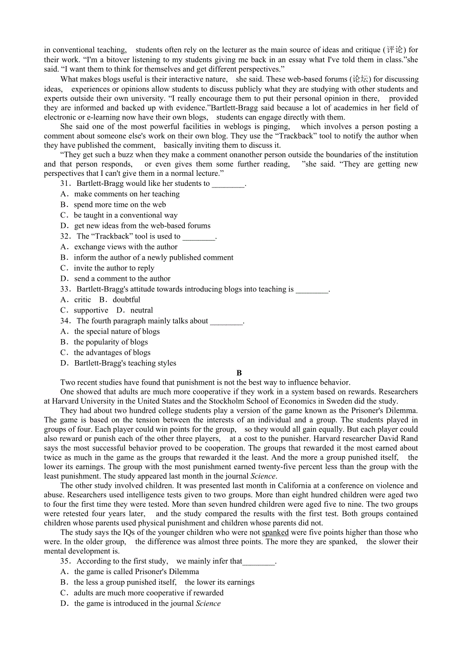 2013年高考英语一轮复习课时作业5：MODULE 5A LESSON IN A LAB（外研版必修1通用）.doc_第3页