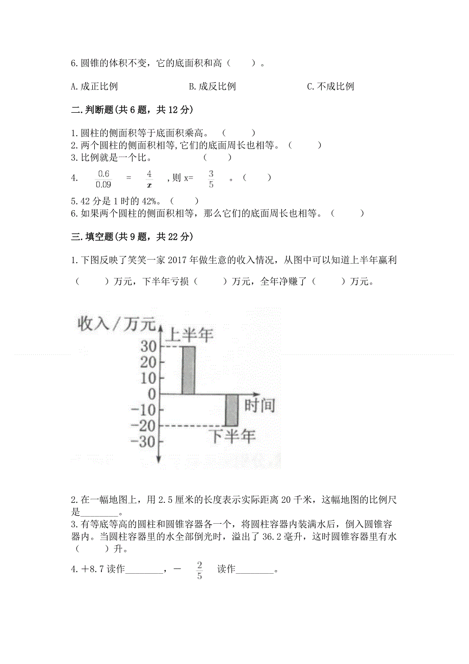 人教版六年级下册数学 期末测试卷【达标题】.docx_第2页