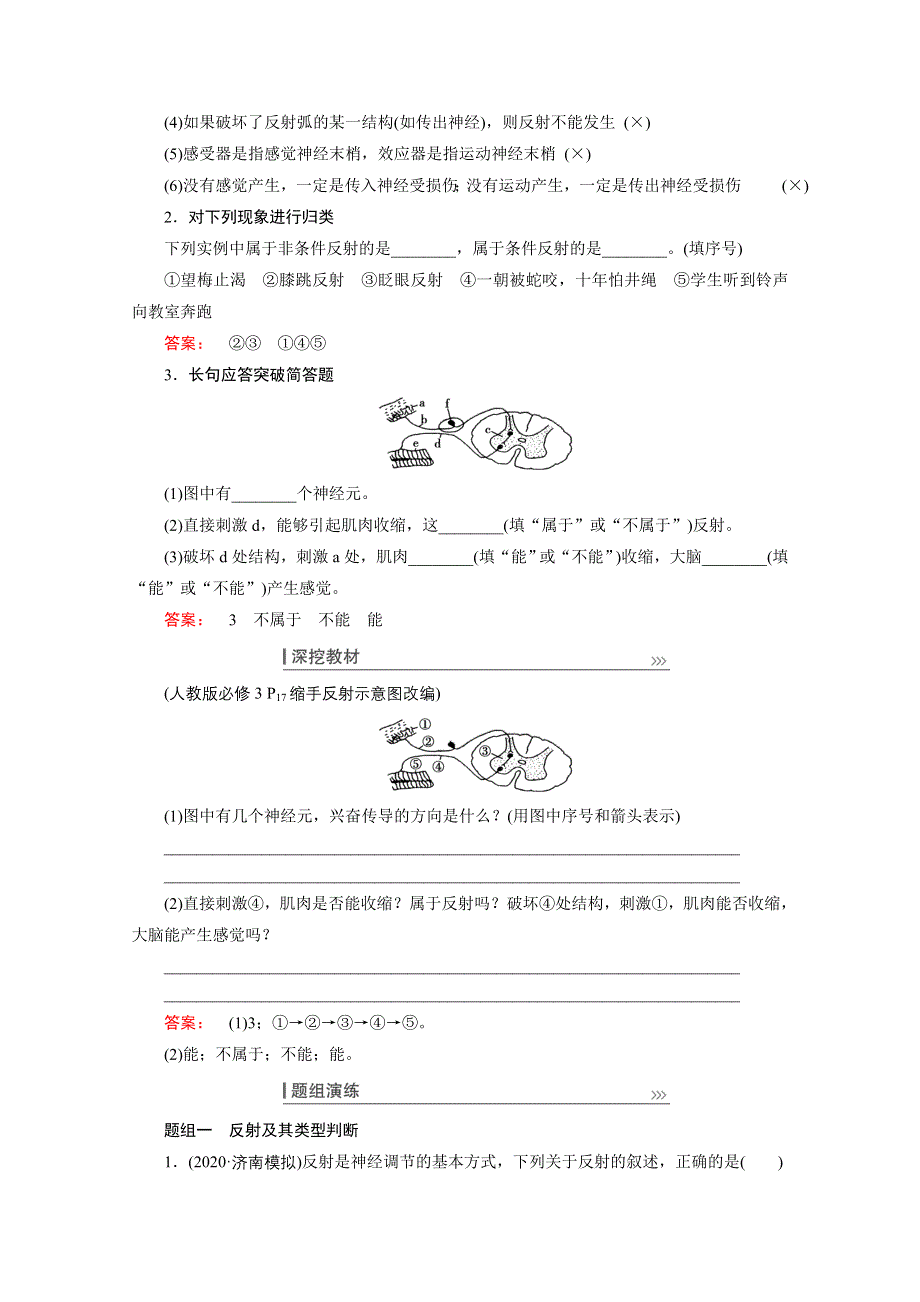 2022届高三生物一轮人教版教师用书：第八单元 第2讲　通过神经系统的调节 WORD版含解析.doc_第2页