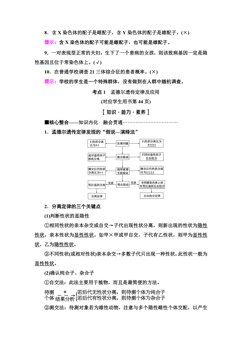 2020新课标高考生物二轮教师用书： 第1部分 专题6　遗传定律、伴性遗传和人类遗传病 WORD版含解析.doc_第3页