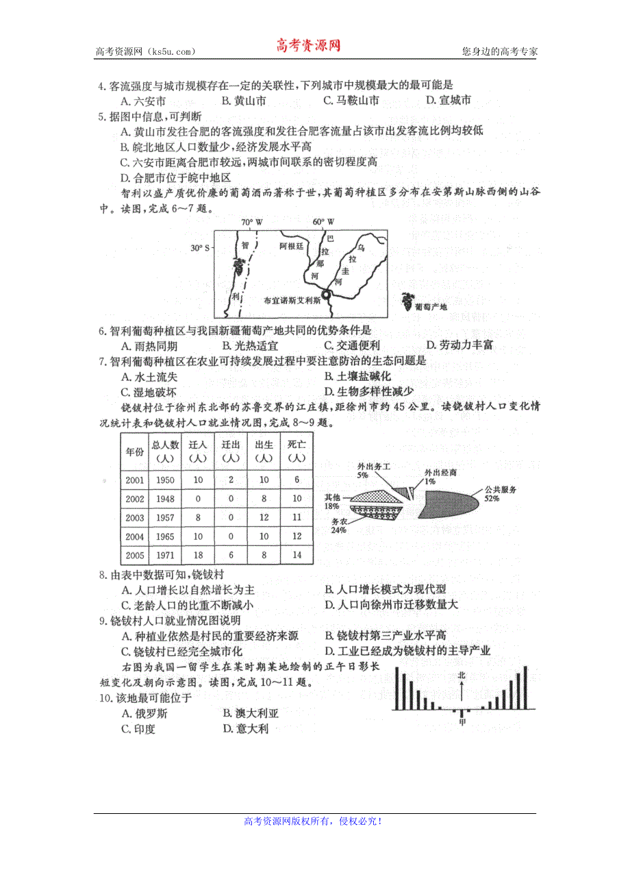 广西南宁市2013届高三第二次适应性测试文综试题 扫描版含答案.doc_第2页