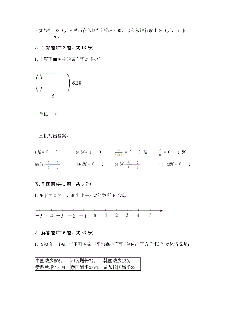 人教版六年级下册数学 期末测试卷及答案（各地真题）.docx_第3页