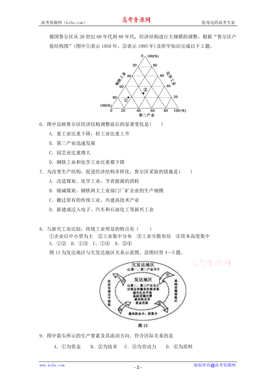 2012届高考地理二轮专题复习必修三对接高考30.doc_第2页