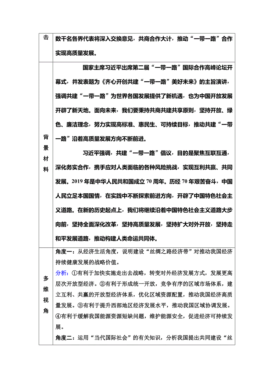 2020新课标高考政治二轮复习教师用书：第1部分 专题7　国际社会和中国外交 第2课时　主观题增分提能 WORD版含解析.doc_第2页