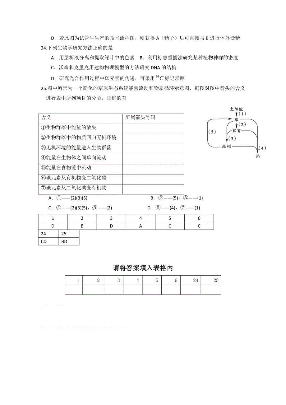 2013年高考生物选择题专项训练5 WORD版含答案.doc_第2页