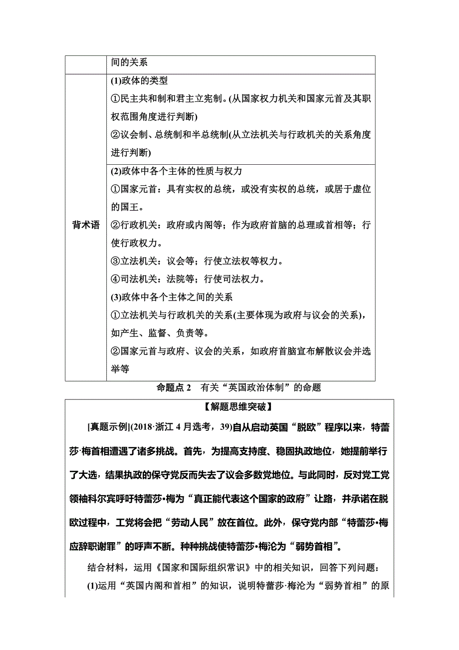 2020新课标高考政治二轮复习教师用书：第1部分 专题12　国家和国际组织 第2课时　主观题增分提能 WORD版含解析.doc_第2页