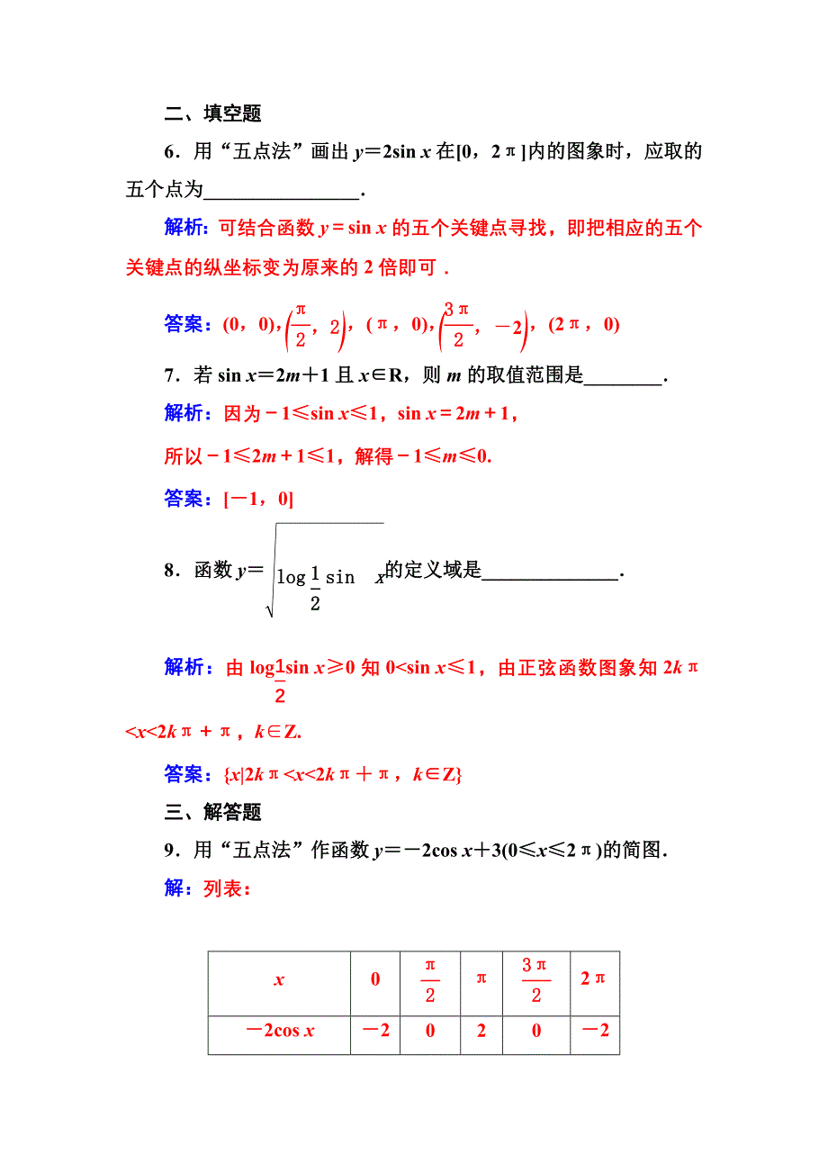 2016-2017年《金版学案》数学人教A版必修4习题：第一章1-4-1-4-1正弦函数、余弦函数的图象 WORD版含解析.doc_第3页