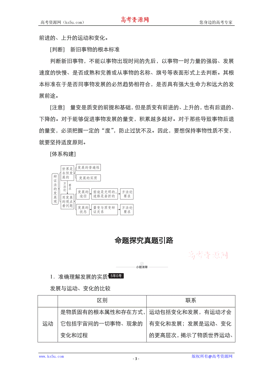 2021届高考政治一轮创新教学案：模块4第3单元　第8课　唯物辩证法的发展观 WORD版含解析.doc_第3页