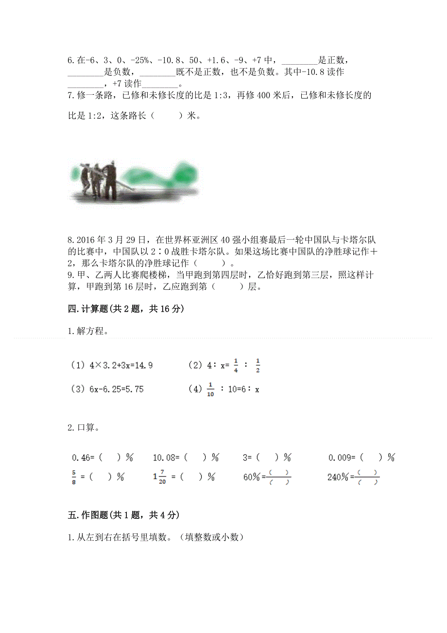 人教版小学六年级下册数学期末测试卷精品（b卷）.docx_第3页