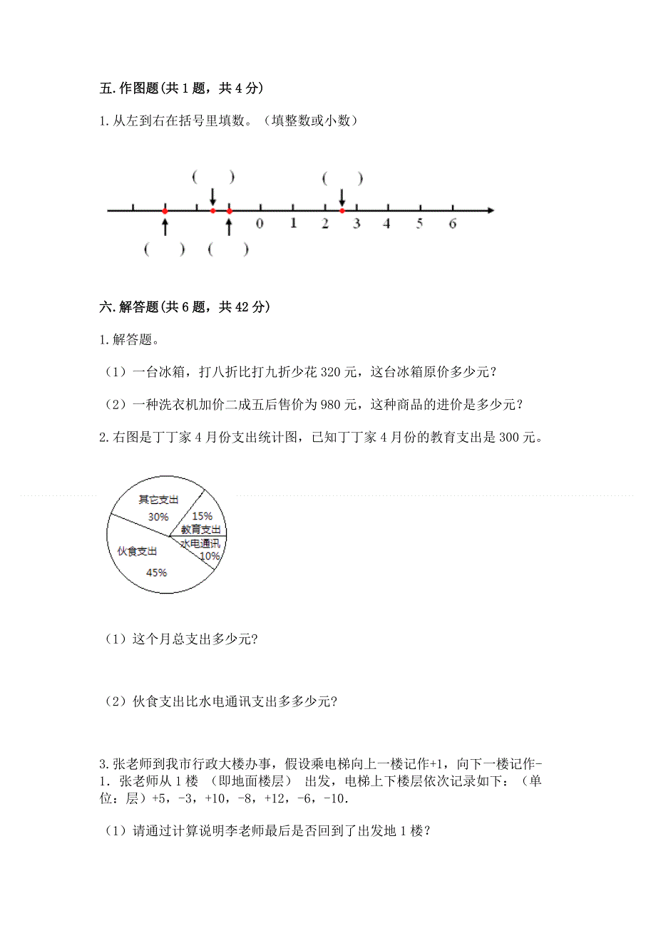 人教版小学六年级下册数学期末测试卷精品（有一套）.docx_第3页