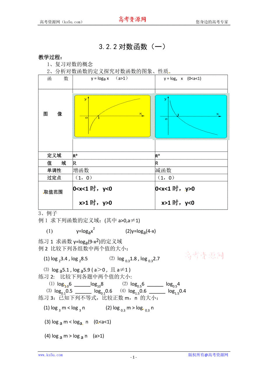 2012年最新资料 3.2.2 对数函数1 （教案 新课标人教B 必修1).doc_第1页