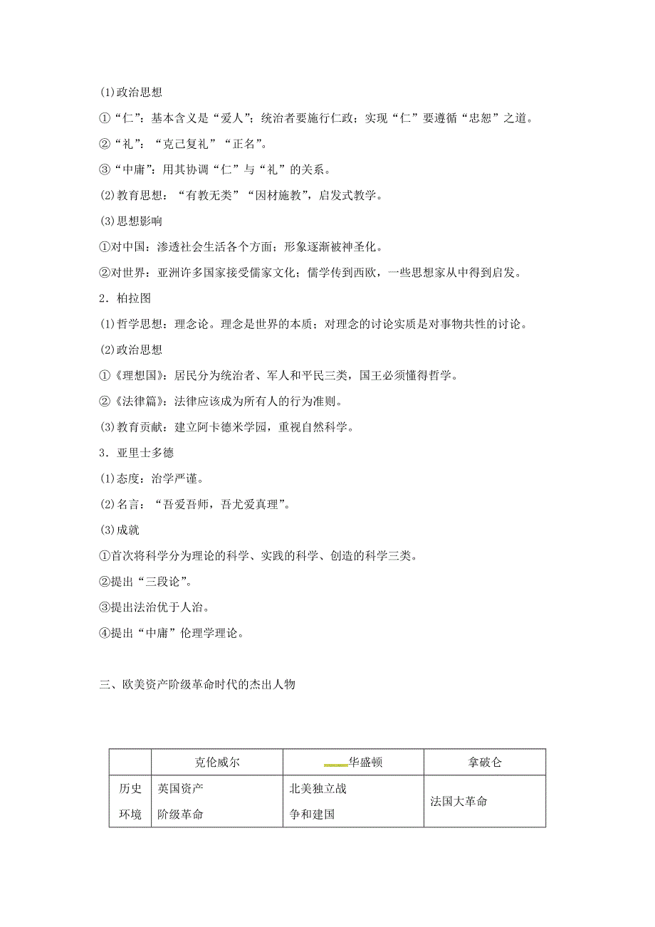 2016届高考《新课标》历史二轮复习学案：第1部分 板块4《中外历史人物评说》（人民版）选修4 .doc_第2页