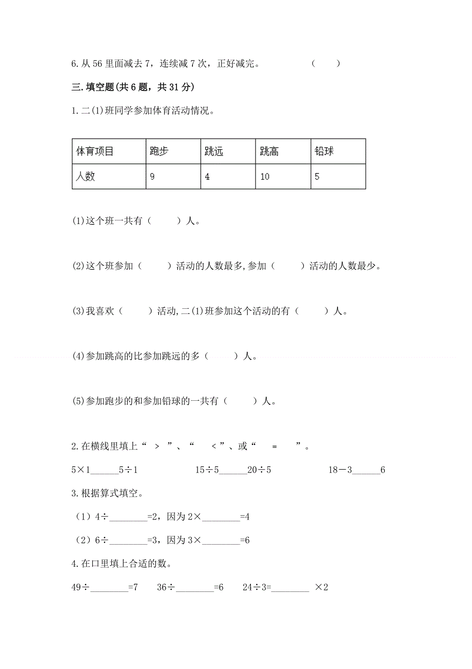 人教版小学二年级下册数学期中测试卷附答案（突破训练）.docx_第2页